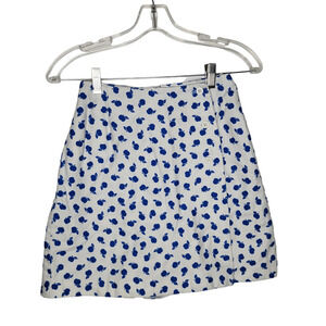 Vintage Apple Print Skort White 1960s Hidden Shorts Summer Cotton Women XXS